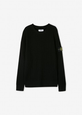 스톤아일랜드 남성 와펜 패치 블랙 니트 7715553C2 V0029