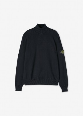 스톤아일랜드 남성 와펜 패치 터틀넥 다크네이비 니트 7515542A2 V0020