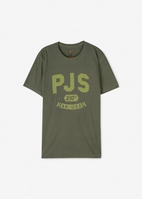파라점퍼스 남성 로고 카키 반팔티 PMFLETS02 764
