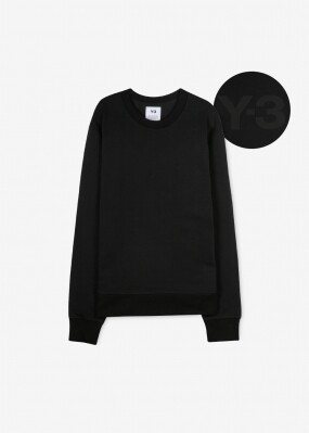 Y-3 남성 백로고 프린트 블랙 맨투맨 FN3371 BLACK