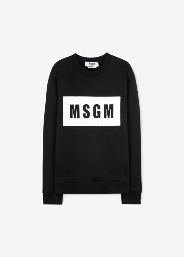 꼬르소밀라노,MSGM 남성 박스 로고 블랙 맨투맨 2940MM163 207599 99