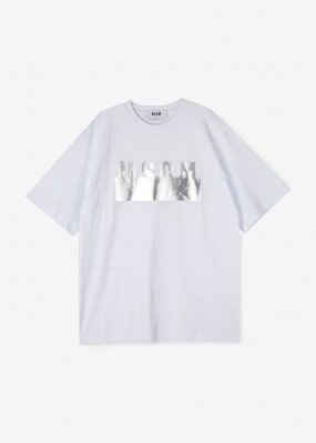 MSGM 여성 메탈로고 화이트 반팔티 3041MDM180 217298 01