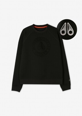 무스너클 여성 FULTON 로고 블랙 맨투맨 M32LS630 292