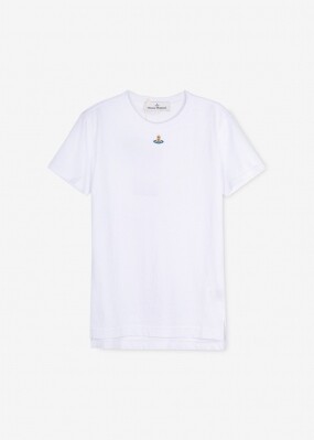 비비안웨스트우드 여성 ORB 로고 화이트 티셔츠 1G010002 J001M A401