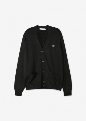 메종키츠네 공용 트리컬러 폭스 가디건 FU00501KT1036 BK
