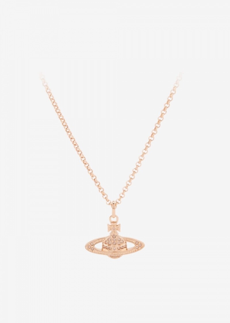 비비안웨스트우드 여성 미니 바스 릴리프 핑크골드 목걸이 63020086 G120