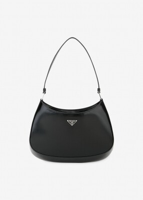 프라다 여성 삼각로고 클레오 브러시드 블랙 숄더백 1BC499 ZO6 F0002