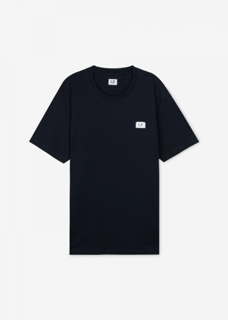 CP컴퍼니 남성 로고 패치 블루 반팔티 14CMTS069A 006011W 888