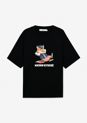 메종키츠네 여성 드레스드 폭스 블랙 반팔티 KW00108KJ0008 BK