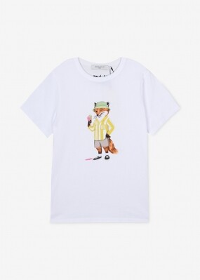 메종키츠네 여성 드레스드 폭스 화이트 반팔티 KW00138KJ0008 WH