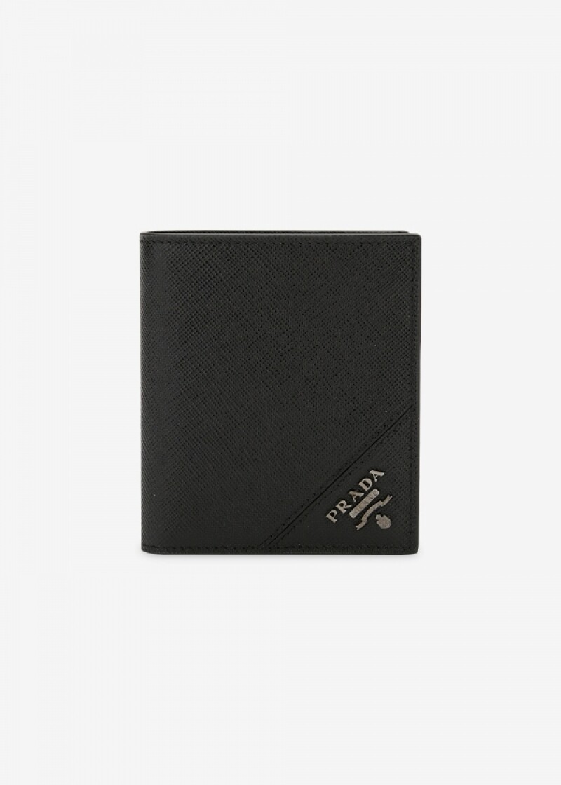 프라다 남성 사피아노 로고 블랙 반지갑 2MO004 QME F0002