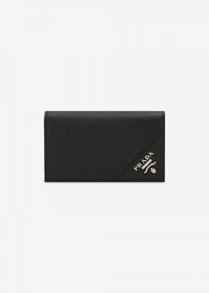 프라다 남성 사피아노 로고 블랙 카드 지갑 2MC122 QME F0002