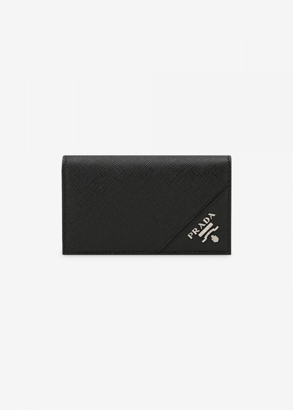 꼬르소밀라노,프라다 남성 사피아노 로고 블랙 카드 지갑 2MC122 QME F0002
