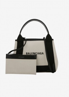 발렌시아가 여성 카바스 베이지/블랙 토트백 390346 2HH3N 9260