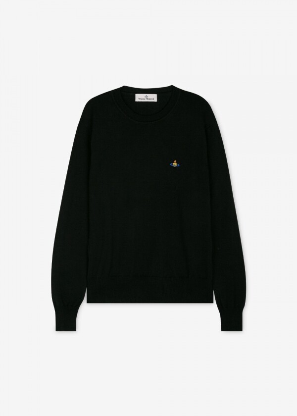 꼬르소밀라노,비비안웨스트우드 남성 로고 자수 블랙 니트 2701000O Y0010 N401