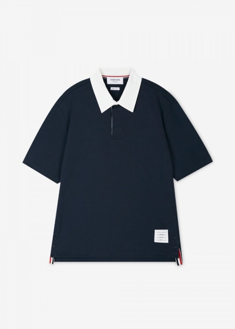 톰브라운 남성 삼선탭 네이비 카라티 MJP176A J0065 415