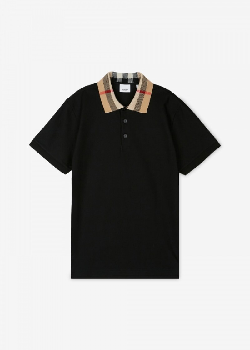 버버리  남성 체크 카라 블랙 카라티 8071620