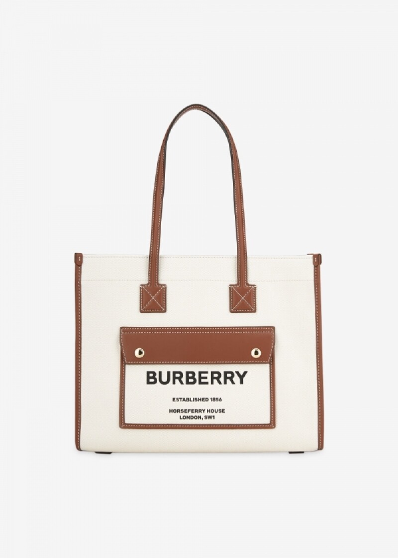 버버리 여성 프레야S 내추럴/탄 토트백 8044138