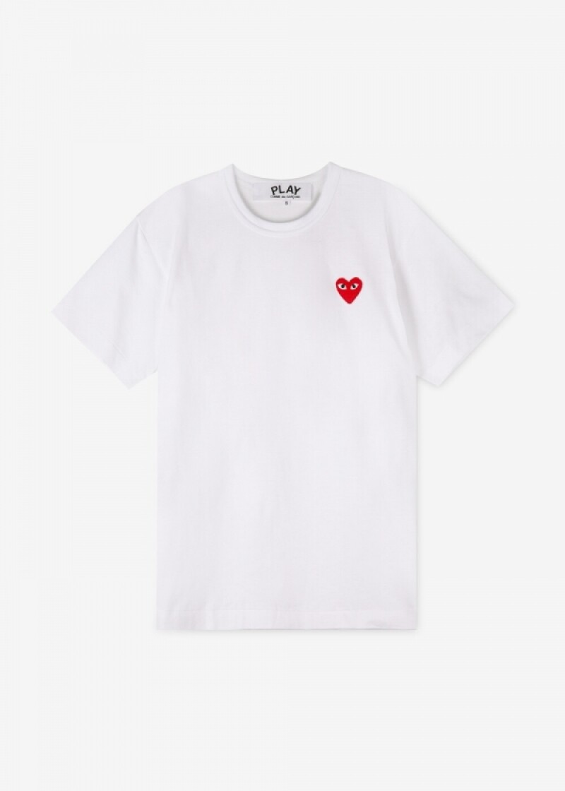 꼼데가르송 남성 하트 와펜 화이트 반팔티 AZ T108 051 2