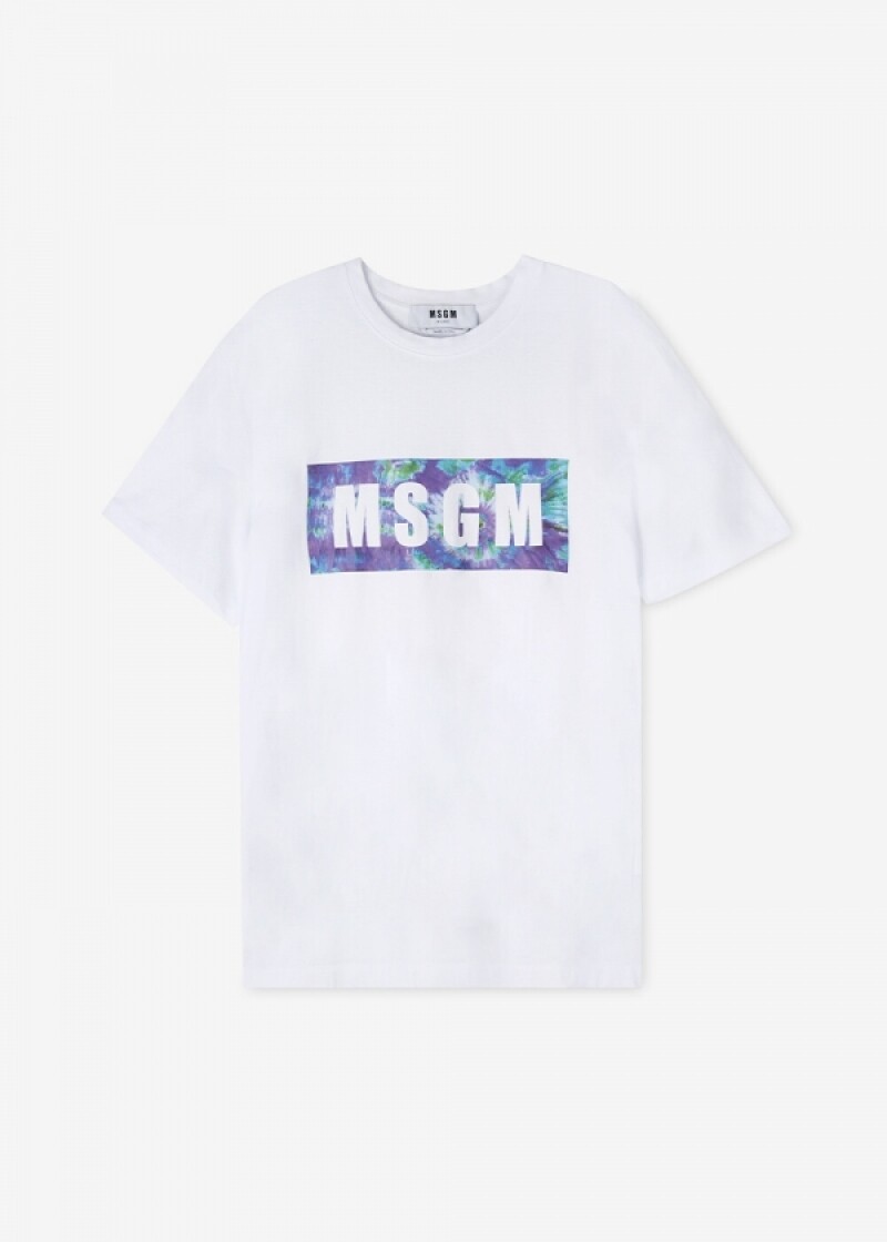 스크래치_MSGM 남성 멀티 박스 로고 화이트 반팔티 2840MM234 207098 01 (116689)