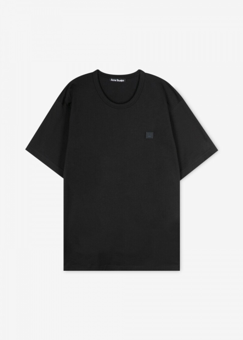 아크네 남성 페이스 로고 블랙 반팔티 25E173 900/CL0205 900