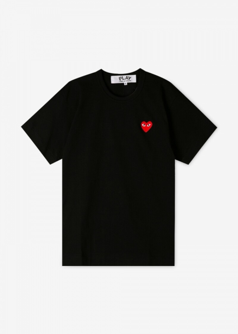 꼼데가르송 공용 하트와펜 블랙 반팔티 AX T108 051 1