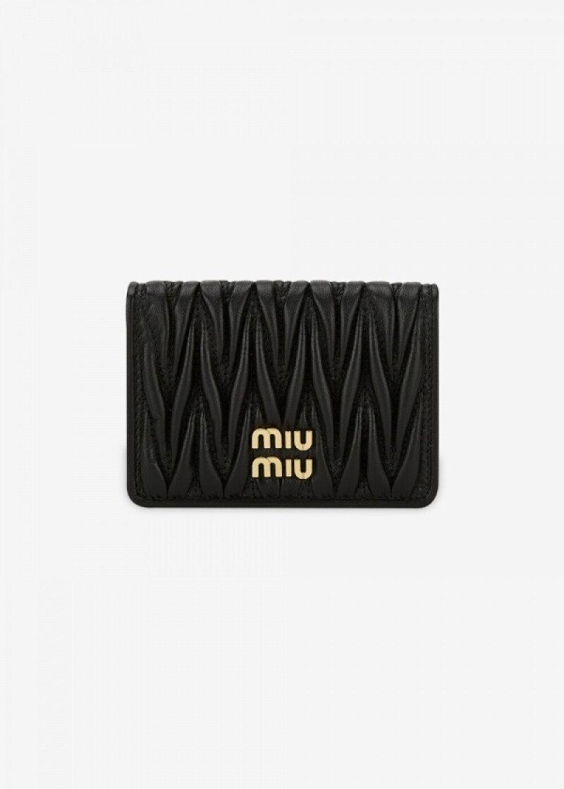 미우미우 여성 마테라쎄 블랙 카드지갑 5MC103 AFPP F0002