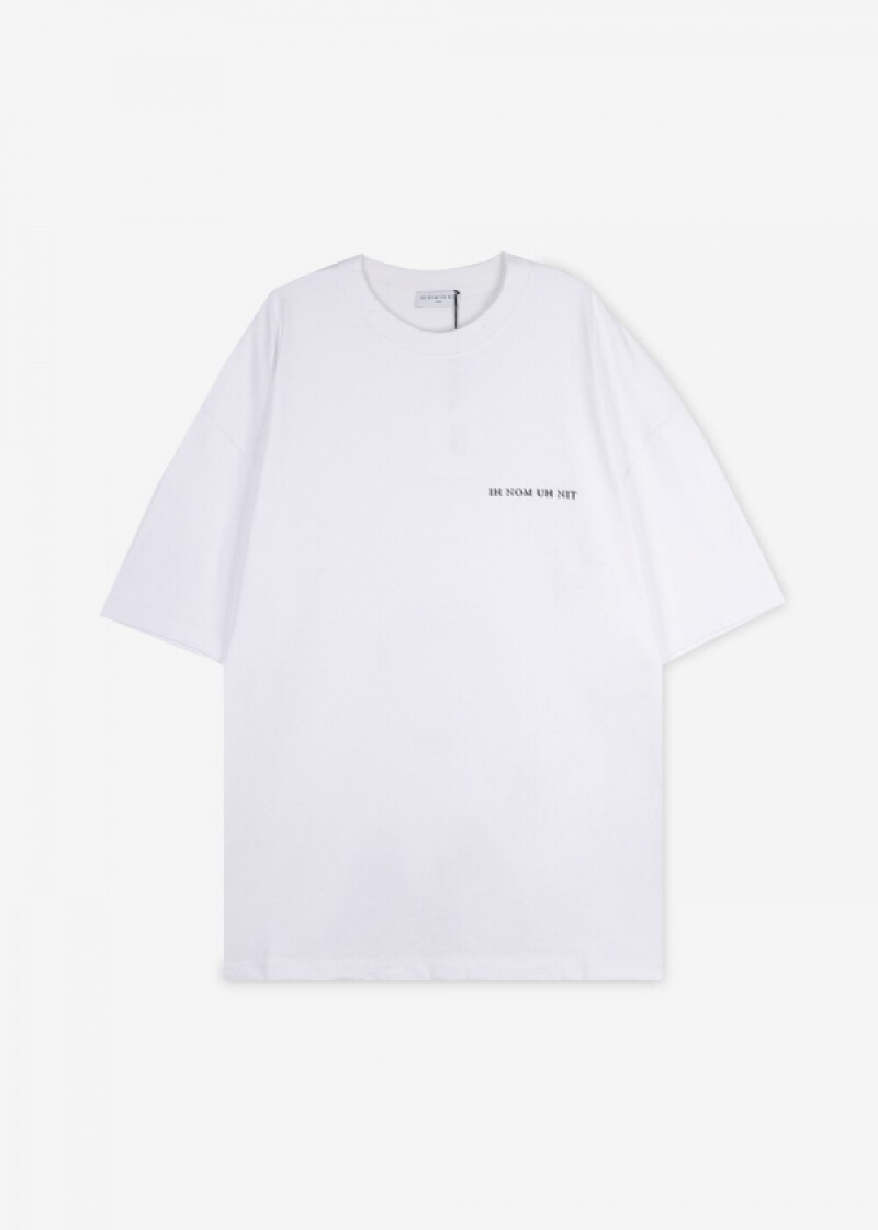 이놈어닛 남성 데이비드 보위 백프린트 화이트 반팔티 NUS19212 001