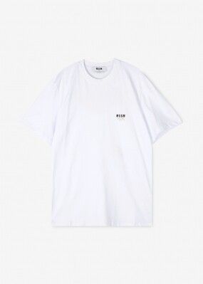 MSGM 남성 크루넥 화이트 반팔티 3040MM163 217098 01