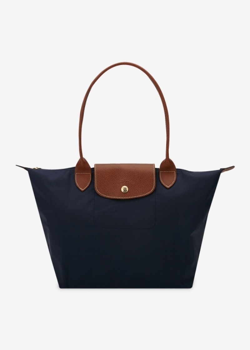 롱샴 여성 르 플리아쥬 네이비 숄더백 2605 089 P68