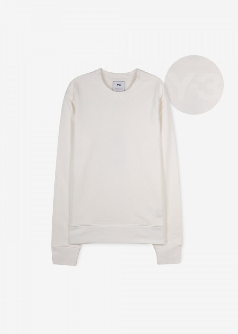 스크래치_Y-3 남성 백로고 프린트 화이트 맨투맨 FN3372 CORE WHITE(149307)