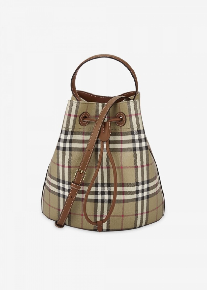 버버리 여성 스몰 체크 빈티지 체크/브라이어 브라운 토트백 8100490