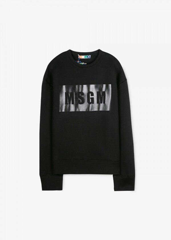 꼬르소밀라노,MSGM 남성 박스 로고 블랙 맨투맨 1940MM89 154541 99