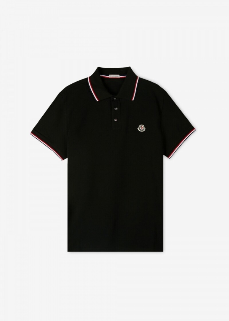 몽클레어 남성 로고 패치 삼선 블랙 카라티 8A70300 84556 999