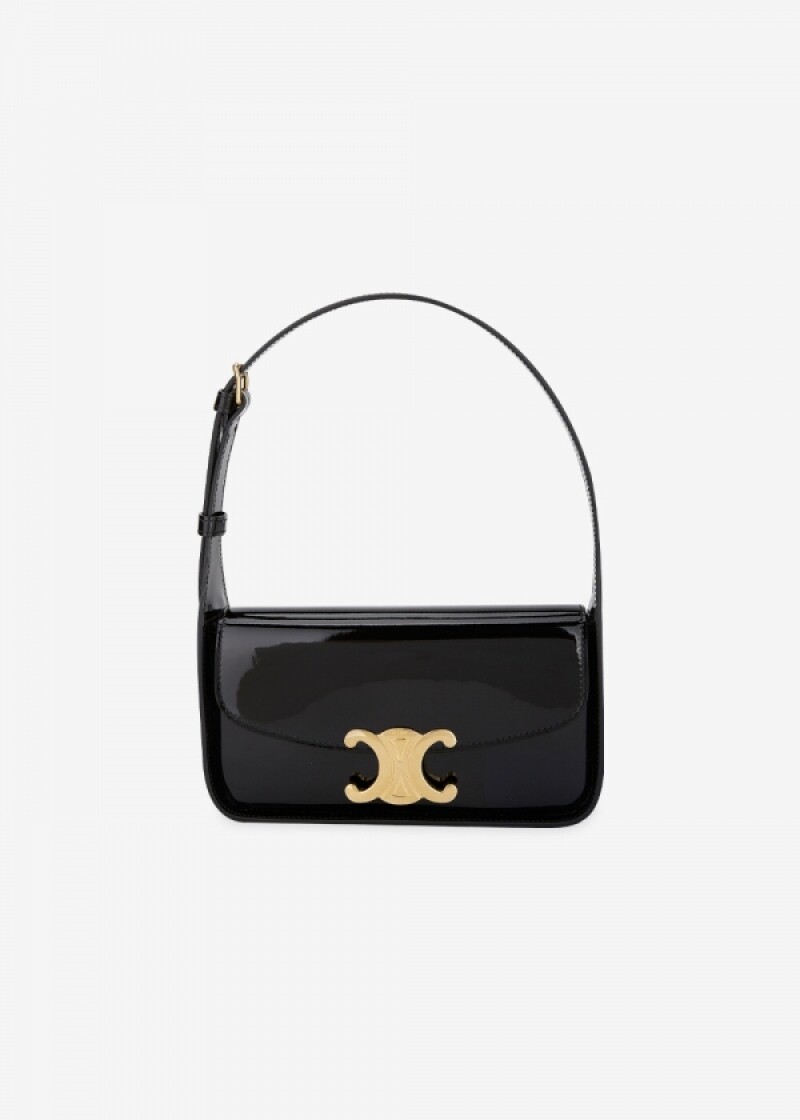 셀린느 여성 트리옹프 블랙 숄더백 118313FZI 38NO