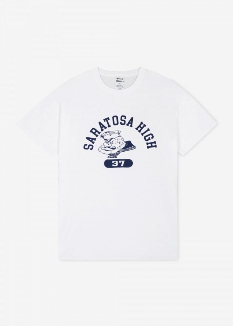 스크래치_와일드 동키 남성 사라토사 화이트 반팔티 T-SARATOSA WHITE(181859)