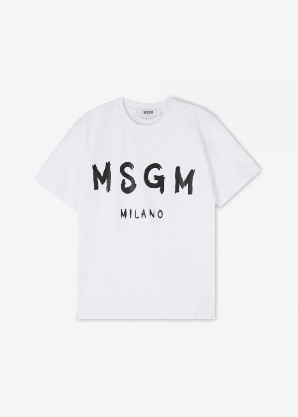 꼬르소밀라노,스크래치_MSGM 여성 브러쉬드 로고 화이트 반팔티 2000MDM510 200002 01(181439)