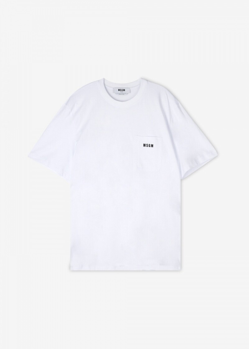 스크래치_MSGM 남성 포켓로고 화이트 반팔티 3040MM73 217098 01(181891)