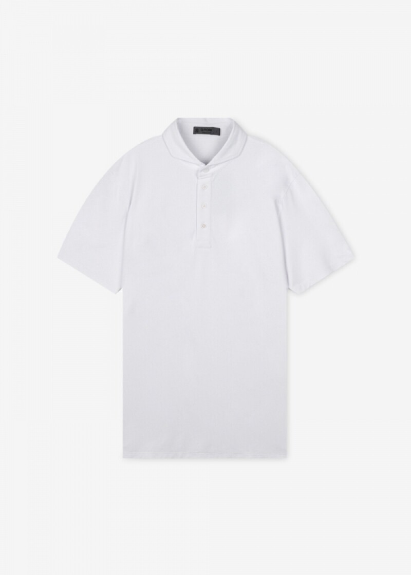 지포어 남성 로고 자수 화이트 카라티 G4MC0K300 SNO