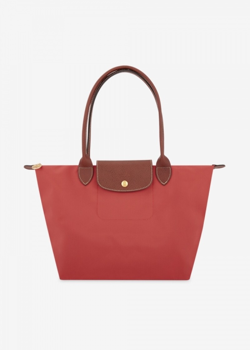 롱샴 여성 르 플리아쥬 미디엄 토마토 숄더백 2605 089 P94