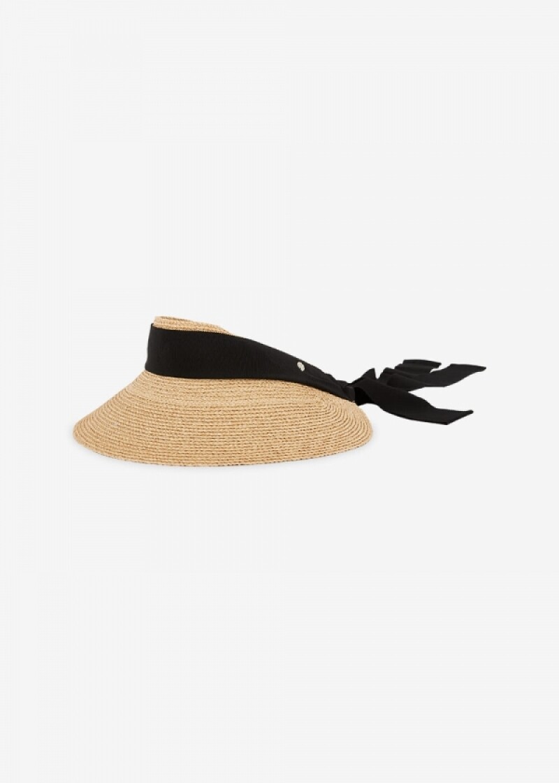 헬렌카민스키 여성 사비나 라피아 내추럴/블랙 바이저햇 HAT51251 NATURAL/BLACK