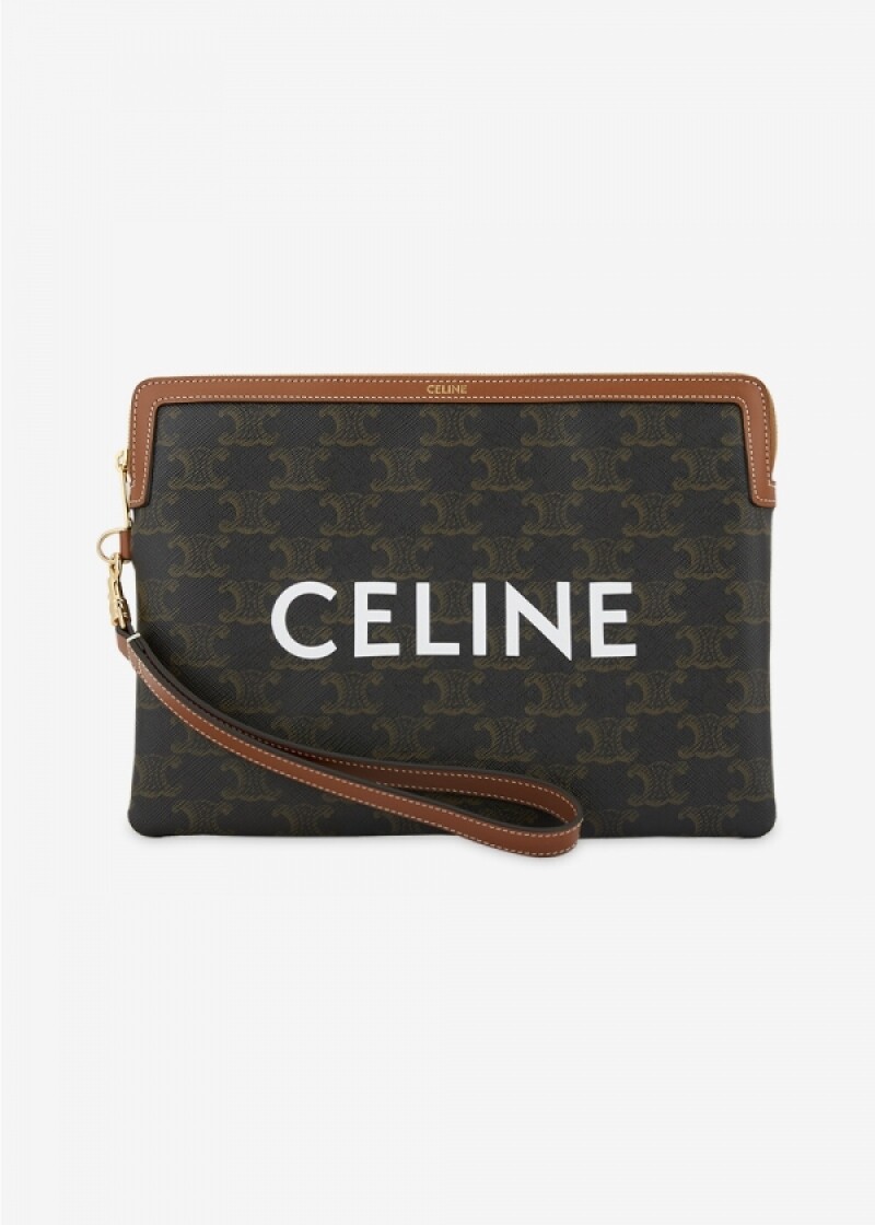 셀린느 여성 트리옹프 스트랩 스몰 탄 클러치백 10J502FES 04LU