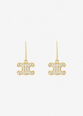 셀린느 여성 트리옹프 라인스톤 골드 귀걸이 460GC6BZI 35OR
