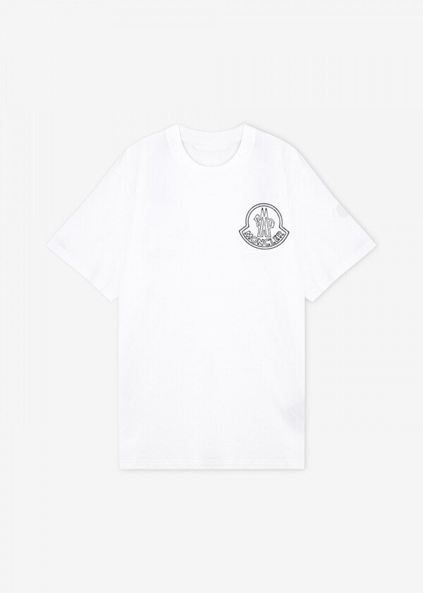 꼬르소밀라노,몽클레어 남성 프린팅 로고 화이트 반팔티 8C00056 89AJS 00A