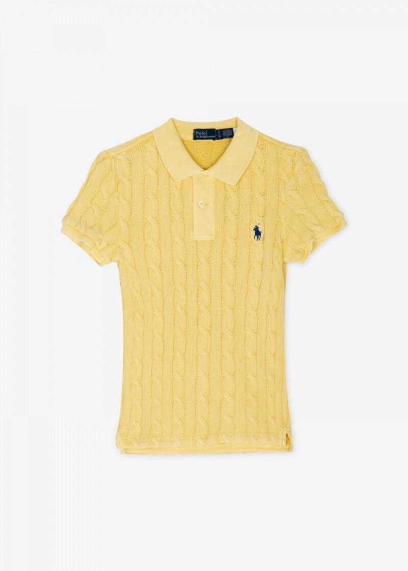 스크래치_폴로랄프로렌 여성 포니 로고 자수 옐로우 반팔티 211943010 004(184469)