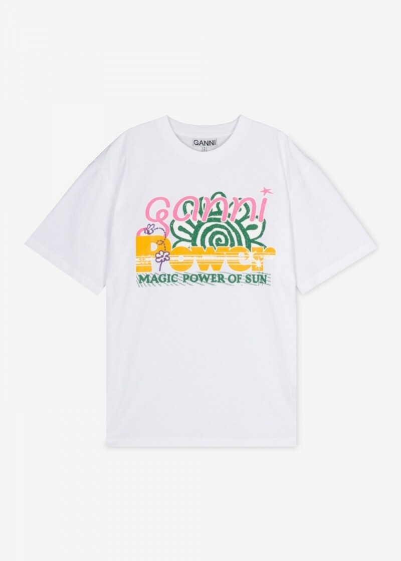 스크래치_가니 여성 그래픽 로고 브라이트 화이트 반팔티 T3790 151(184695)