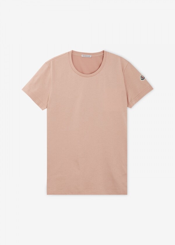꼬르소밀라노,몽클레어 여성 로고 패치 라이트 핑크 반팔티 8C73200 V8058 51J