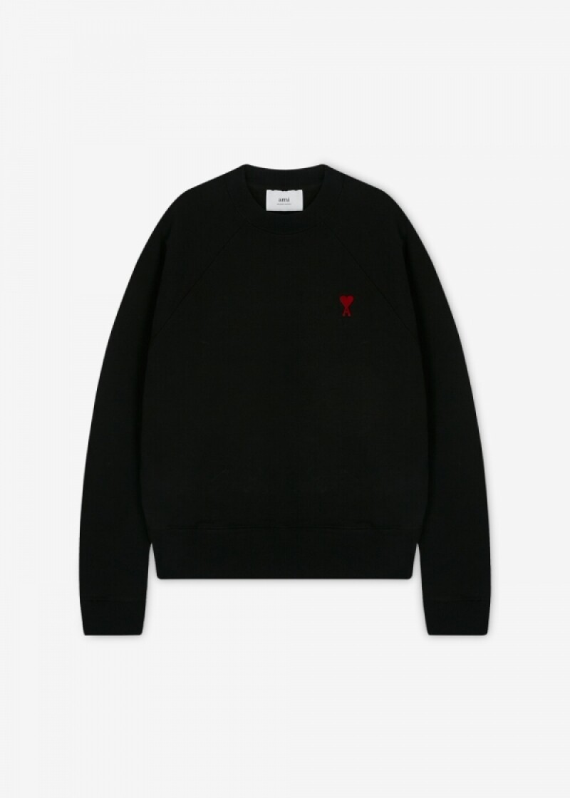 아미 남성 하트 로고 느와르 맨투맨 BFUSW005 747 001