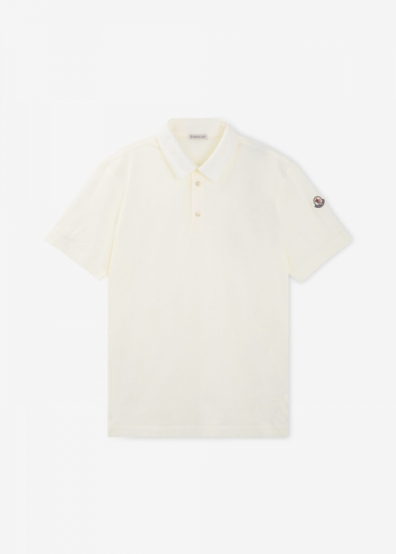 몽클레어 남성 로고 패치 아이보리 카라티 8A00018 8390X 034