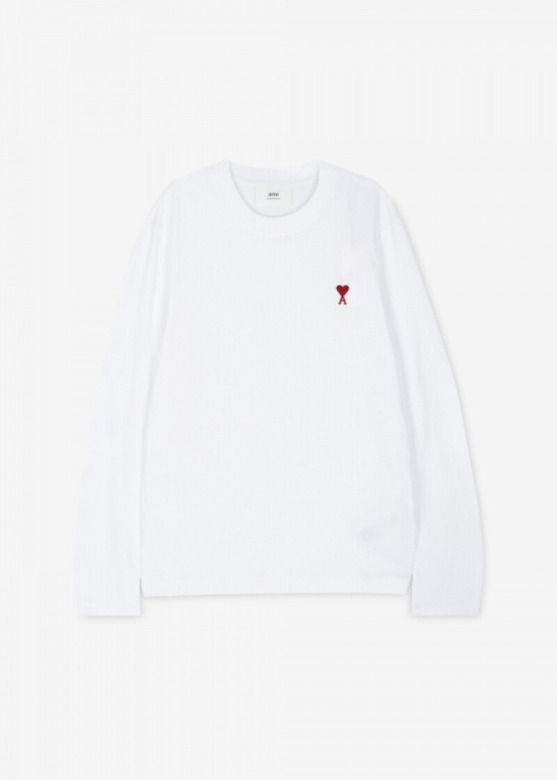 스크래치_아미 남성 하트 로고 블랑 긴팔티 UTS205 726 100(186079)